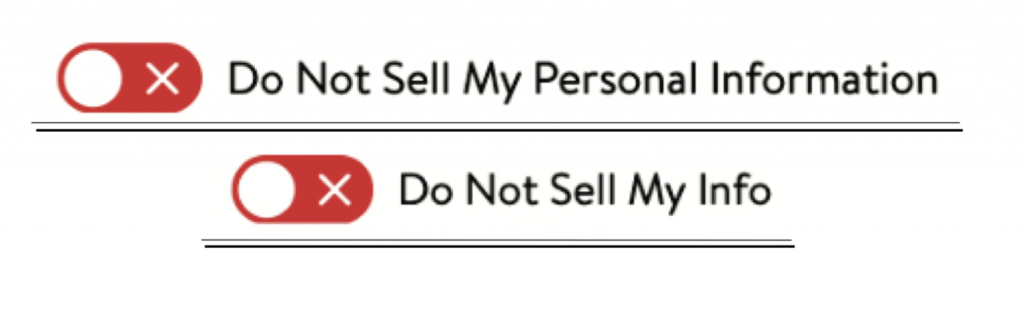 Pulsante Do not sell proposto